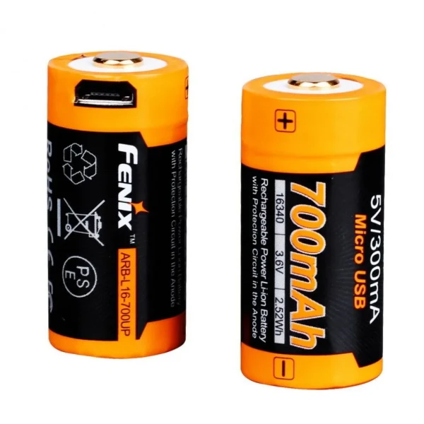 Аккумулятор Fenix 16340 700 UP mAh Li-ion разъемом для USB