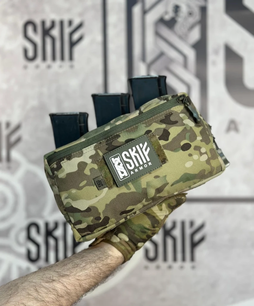 Подсумок Skif Armor SPK-5-3M «Мунин» под 3 магазина АК, с утилитарным подсумком